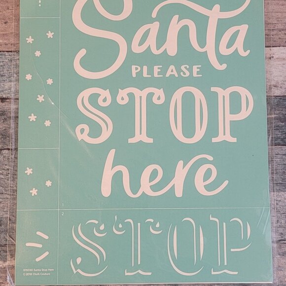 Santa Stop Here ~ Reuseable silk screen stencil 8 1/2 x 11 - Picture 1 of 2